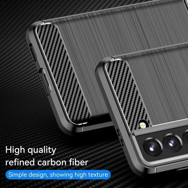 Aikcks for Samsung Galaxy S21+Plus 5G Phone case, Shockproof, Scratch Resistant Carbon Fiber Jacket, Soft TPU, for Galaxy S21+Plus 5G case (Black,) - Image 3